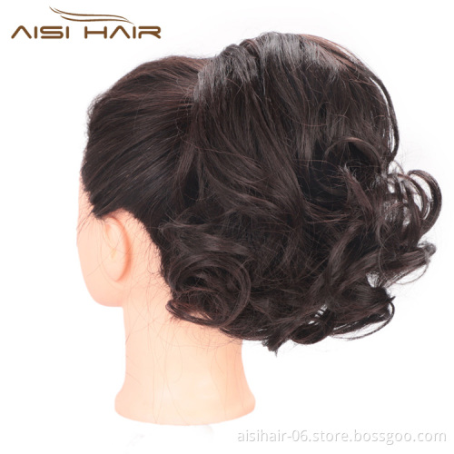 Aisi Hair Synthetic Short Curly Ponytail Hair Extensions Heat Resistant Hair Drawstring Hairpiece Ponytail for Women